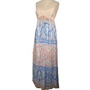 Mango - Maxi Dress - Pastel Blue Pattern - Mango MNG Collection - Size XS